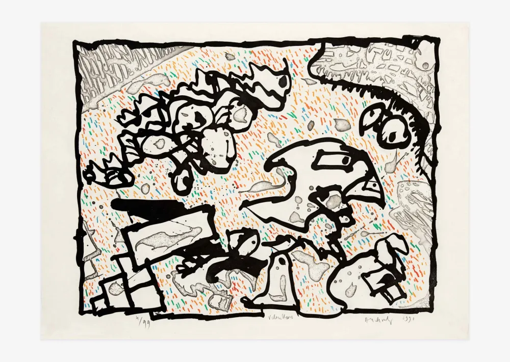 Gravure Alechinsky - Vibrions (couleur)