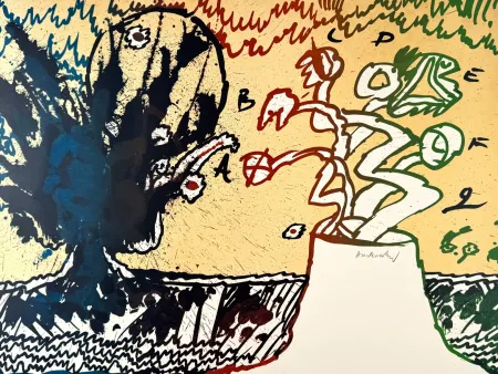 Lithografie Alechinsky - Volcan alphabétique 