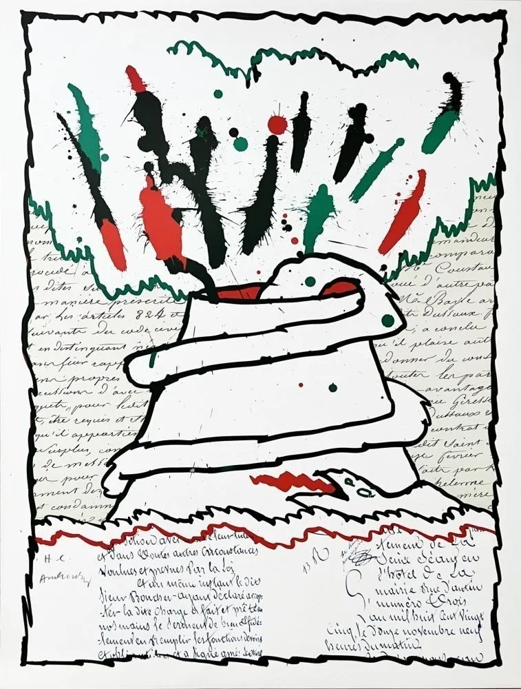 Lithografie Alechinsky - Volcan décrit