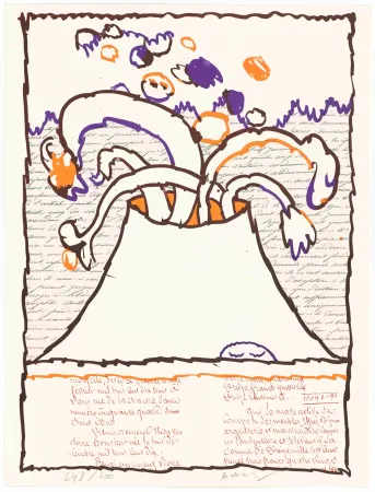 Lithografie Alechinsky - Volcan dépeint