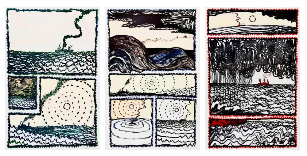 Lithografie Alechinsky - Volturno I, II, III