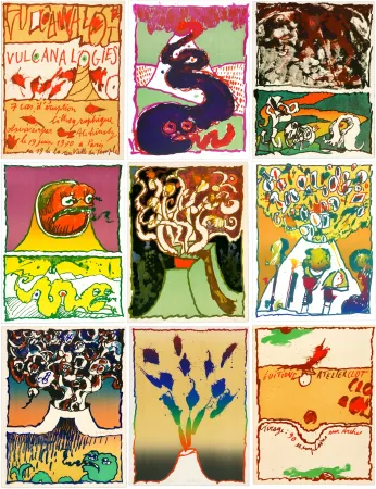Lithografie Alechinsky - Vulcanalogies I, II, III, IV, V, VI, VII (complete portfolio)