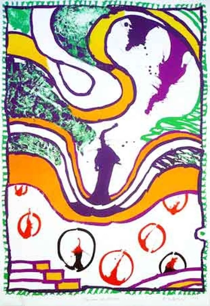 Lithografie Alechinsky - Zwischen der zeilen