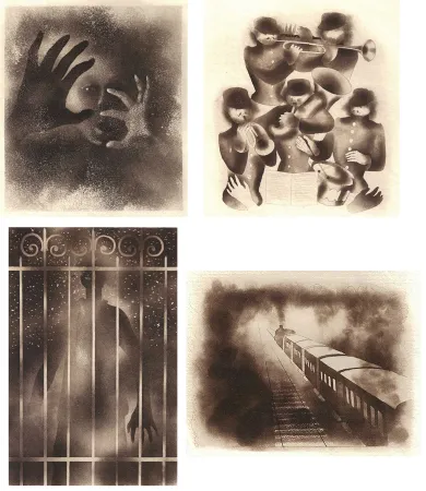 Geïllustreerd Boek Alexeïeff - ADRIENNE MESURAT. Exemplaire avec 71 dessins originaux au crayon tous signés par Alexeieff.‎ 