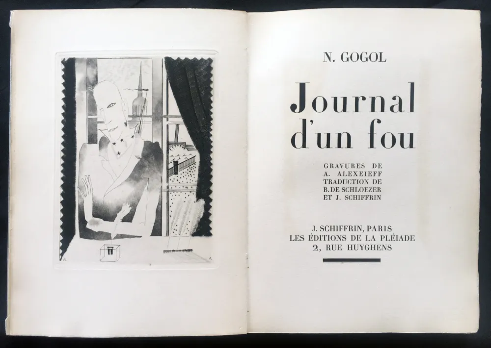 Geïllustreerd Boek Alexeïeff - Nicolai Gogol : JOURNAL D'UN FOU (1927).