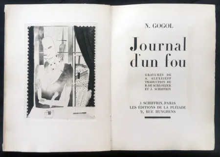 Geïllustreerd Boek Alexeïeff - Nicolai Gogol : JOURNAL D'UN FOU. 21 gravures originales (1927).