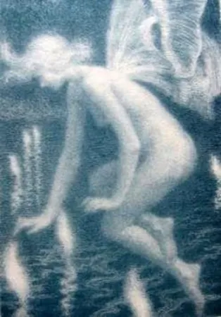 Lithografie Alleaume - Phalène et les feux follets