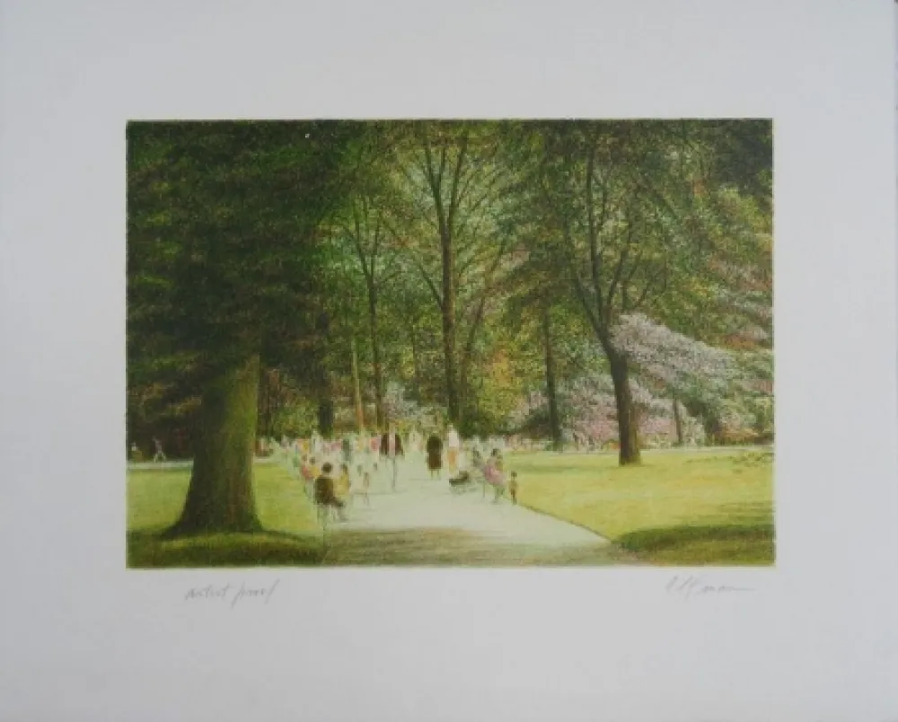 Lithografie Altman - Central Park - Terrace Drive