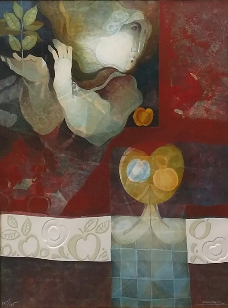 Lithografie Alvar - LES POMMES VERT