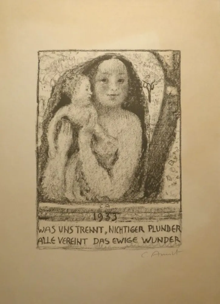 Lithografie Amiet - Mutter und Kind
