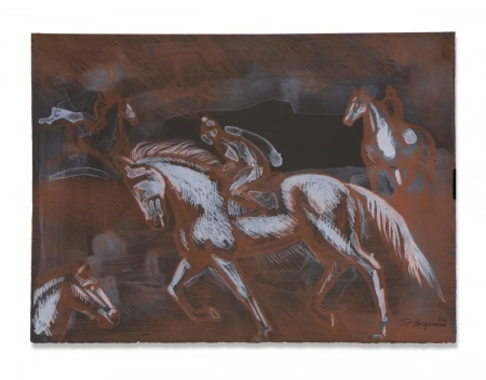 Lithografie Anguiano - Onyx Horses