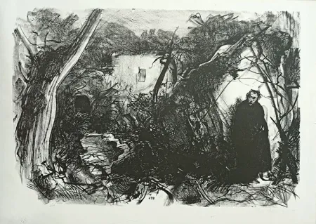 Lithografie Annigoni - VIANDANTE CON MANTELLO