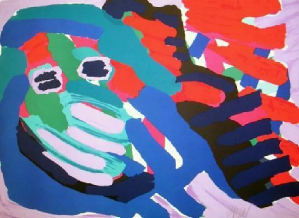 Lithografie Appel - Another blue head again