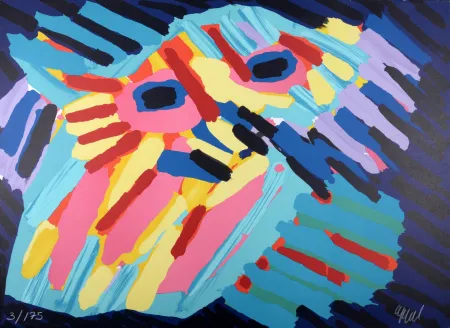 Lithografie Appel - Big Head Coming Down