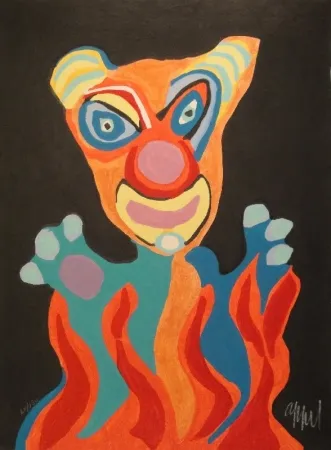 Houtsnede Appel - Blatt der Folge Circus / Cirque, Soleil du Monde