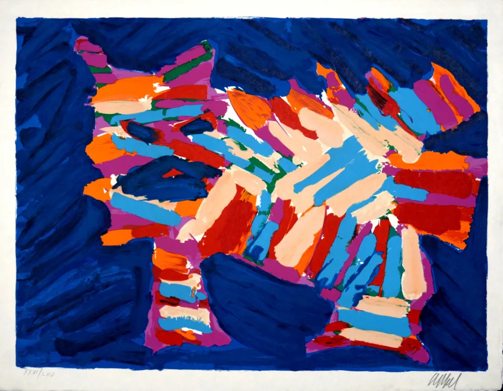 Lithografie Appel - Blue Cat, 1978 - Hand-signed!