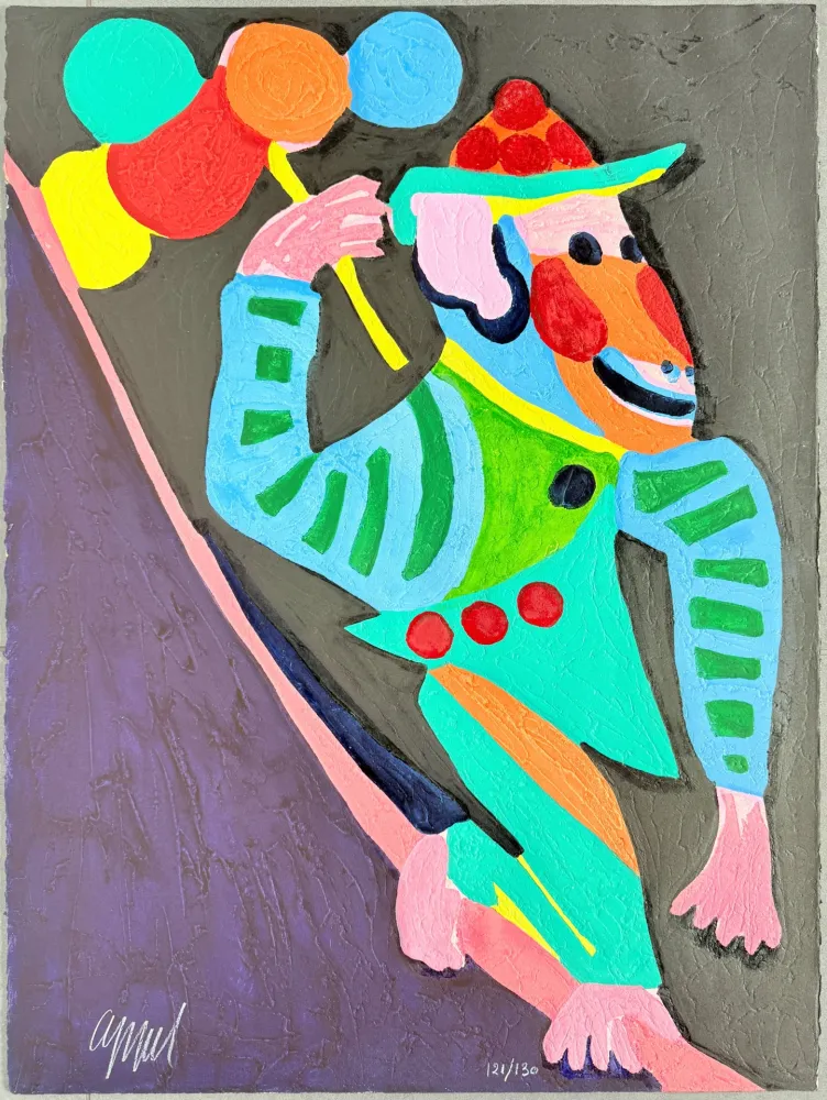 Houtsnede Appel - Circus, trough space, step over time