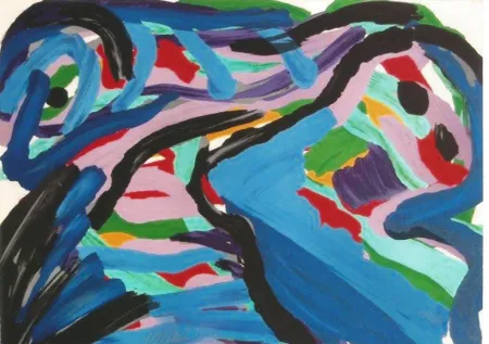 Lithografie Appel - Floating in a landscape