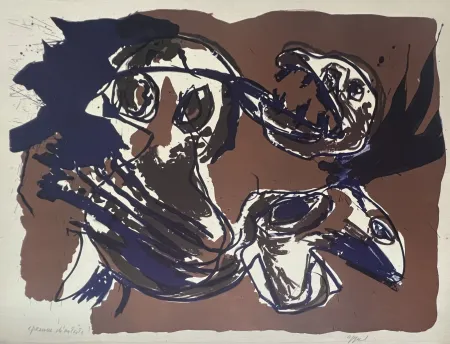 Lithografie Appel - Jules au village, 1961 - Epreuve d'artiste