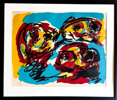 Lithografie Appel - Karel Appel (1921 - 2006) - Three Heads - Color lithograph on paper - 1966