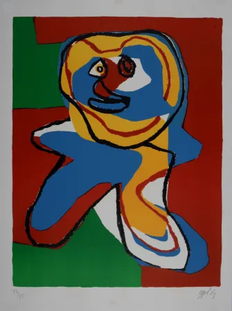 Lithografie Appel - L'homme souriant, 1969 - Hand-signed