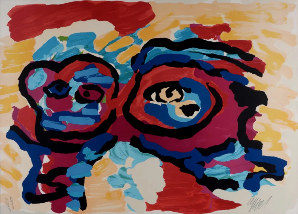 Lithografie Appel - Mother and Little Boy, c. 1980 - Hand-signed!