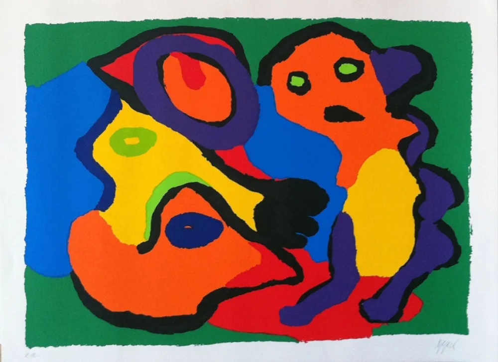 Lithografie Appel - Non connu (deux personnages )