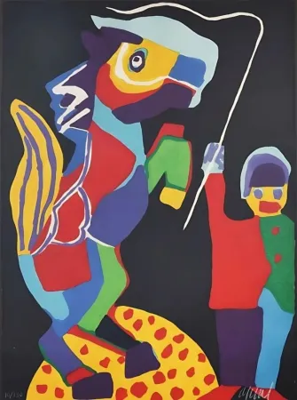 Houtsnede Appel - On voit marcher toutes les Couleurs