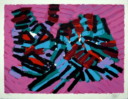 Lithografie Appel - Pink Cat, 1978 - Hand-signed!