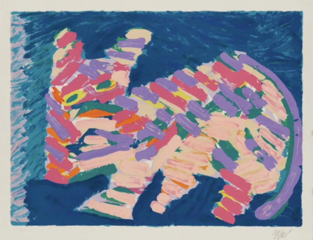 Lithografie Appel - Resting Cat