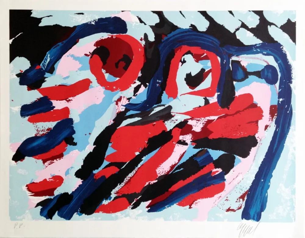 Zeefdruk Appel - Three smiling faces 