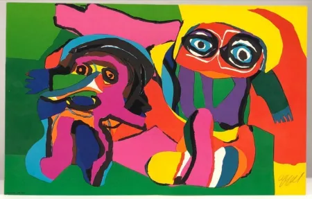 Zeefdruk Appel - Two Figures, ca.