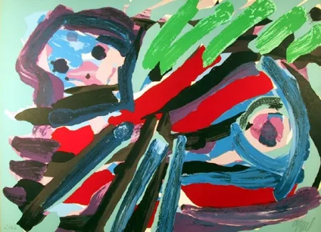 Lithografie Appel - Walking with my Bird