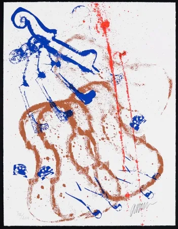 Zeefdruk Arman - Accords à cordes I