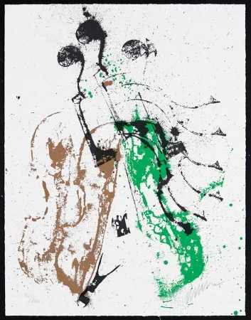 Zeefdruk Arman - Accords à cordes II