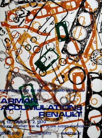 Lithografie Arman - '' Accumulations Renault ''  -  Dusseldorf