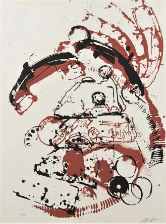 Lithografie Arman - Le téléphone