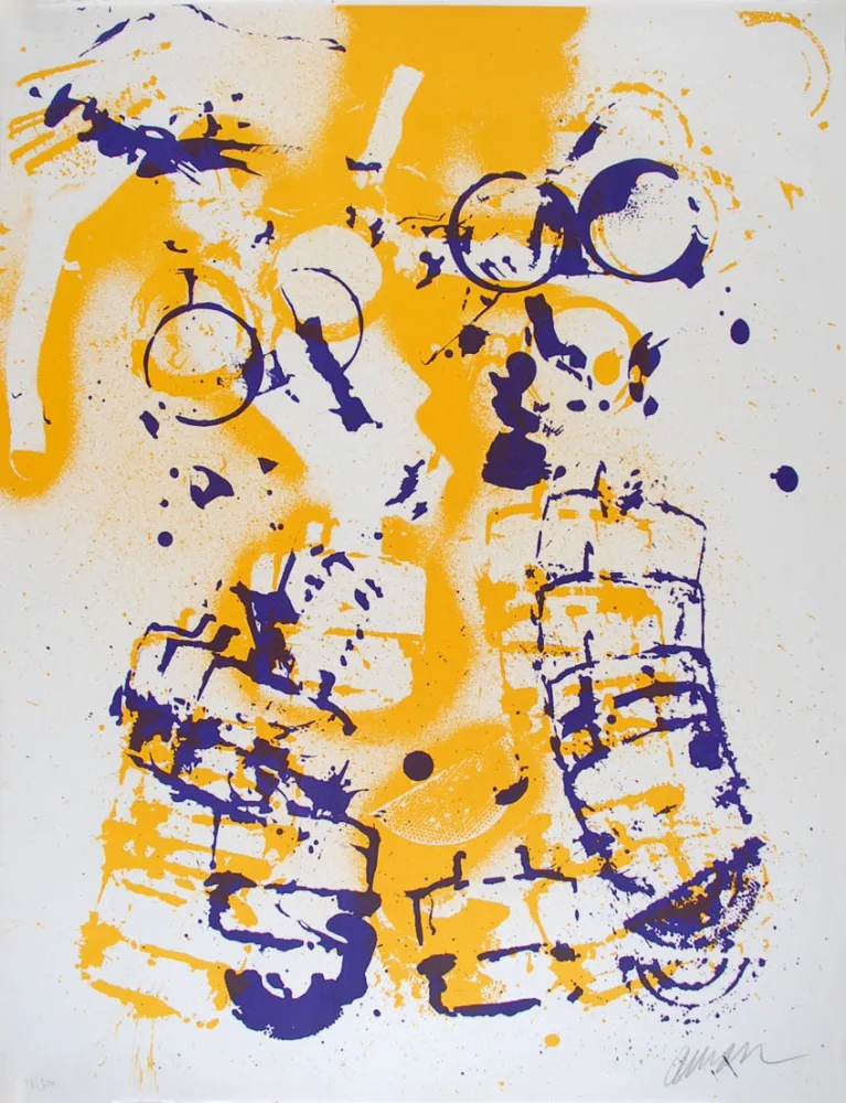 Lithografie Arman - L'intérieur des choses V : Le Masque à Gaz