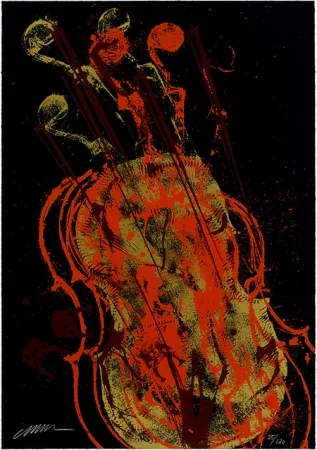 Zeefdruk Arman - Melody for Strings 1