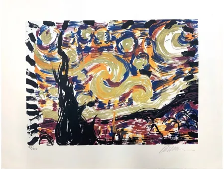Lithografie Arman - Starry Night (Hommage à Van Gogh)