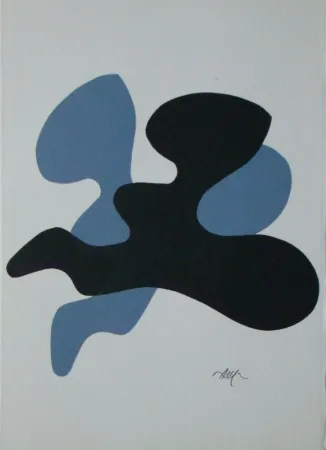 Houtsnede Arp - Die Menschen sind wie die Fliegen