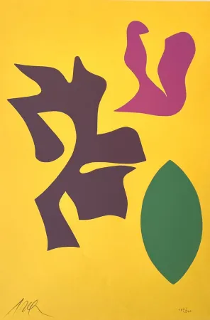 Houtsnede Arp - Documenta Geigy Das Unbehagen in der Kunst (Planche VII) 