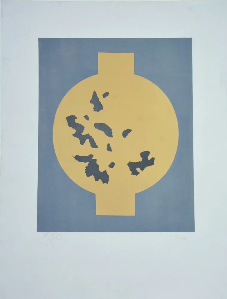 Lithografie Arp - Formes symétriques aux flocons du hasard 