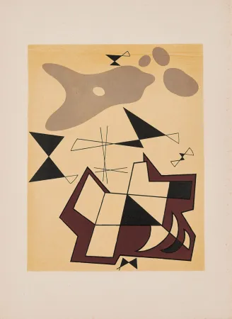 Lithografie Arp - Jean Arp - Alberto Magnelli & Sophie Taeuber-Arp, Aux Nourritures Terrestres, 1950 