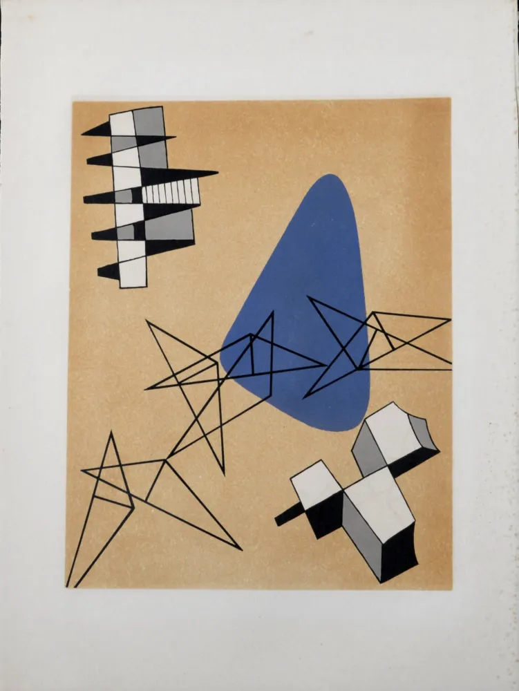 Lithografie Arp - Jean Arp, Alberto Magnelli & Sophie Taeuber-Arp. - Untitled Collaboration, Aux Nourritures Terrestres, 1950