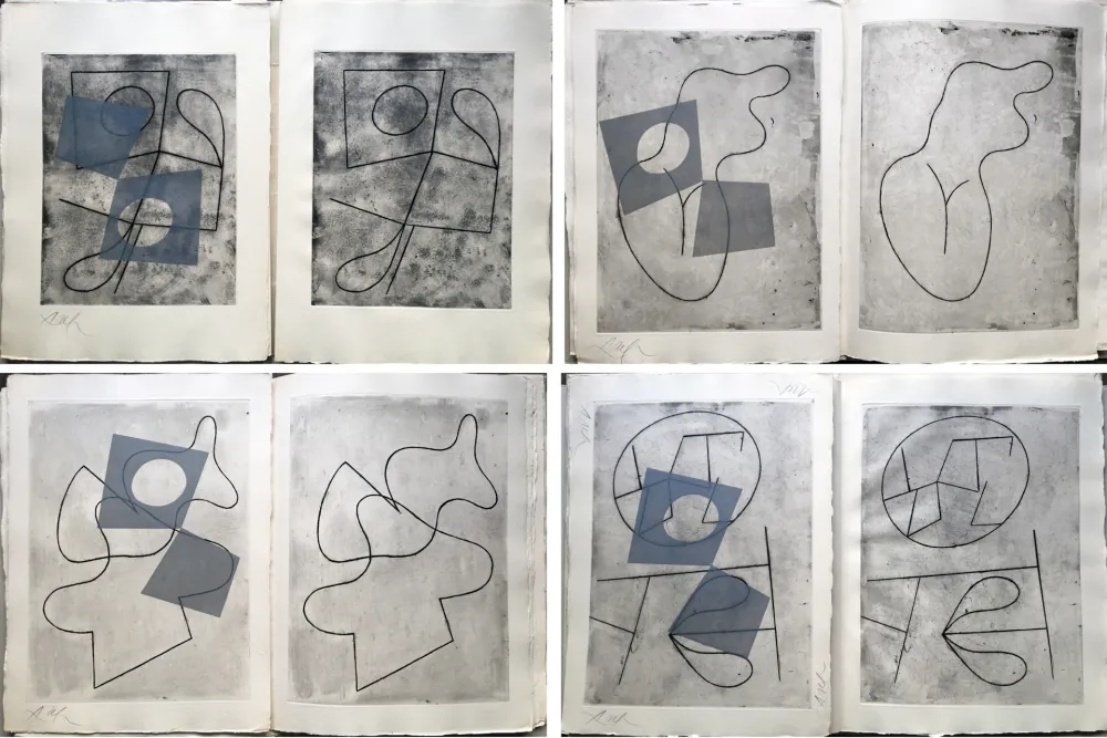 Geïllustreerd Boek Arp - VERS LE BLANC INFINI. Exemplaire unique avec les gravures signées (1960).