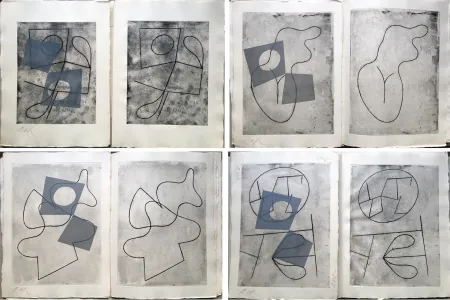 Geïllustreerd Boek Arp - VERS LE BLANC INFINI. Exemplaire unique avec les gravures signées (1960).