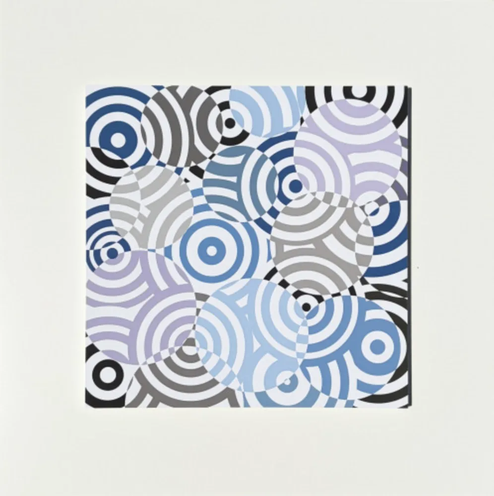 Multiple Asis - Interferences cercles de couleurs Gris Bleu