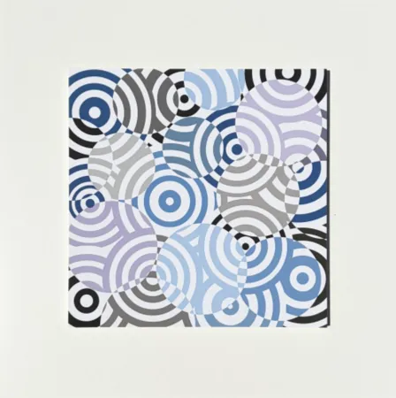 Multiple Asis - Interferences cercles de couleurs Gris Bleu