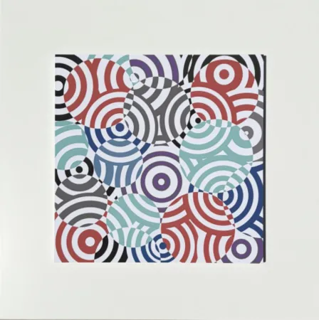 Multiple Asis - Interferences cercles de couleurs Gris Rouge